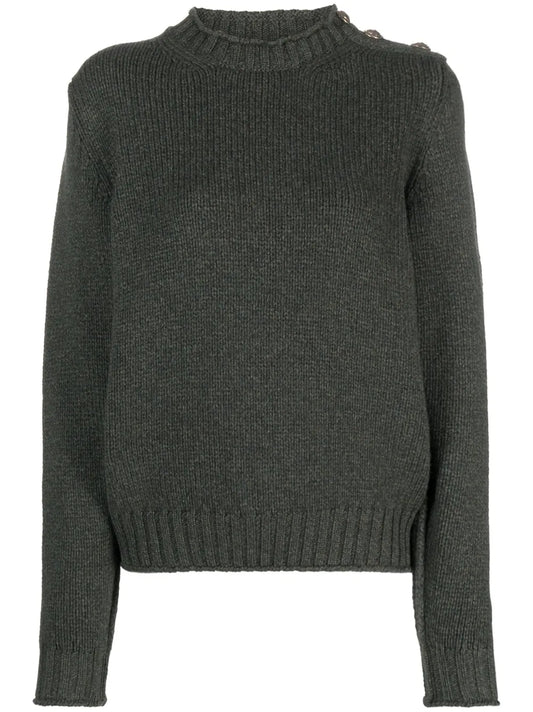 Button-Detail Cashmere Jumper