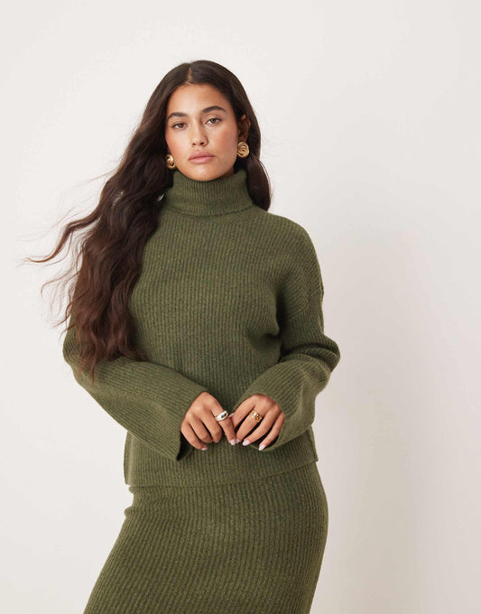 Roll Neck Knitted Jumper Co-Ord