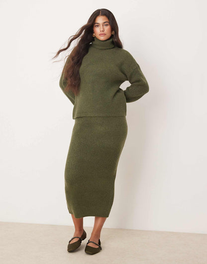 Roll Neck Knitted Jumper Co-Ord