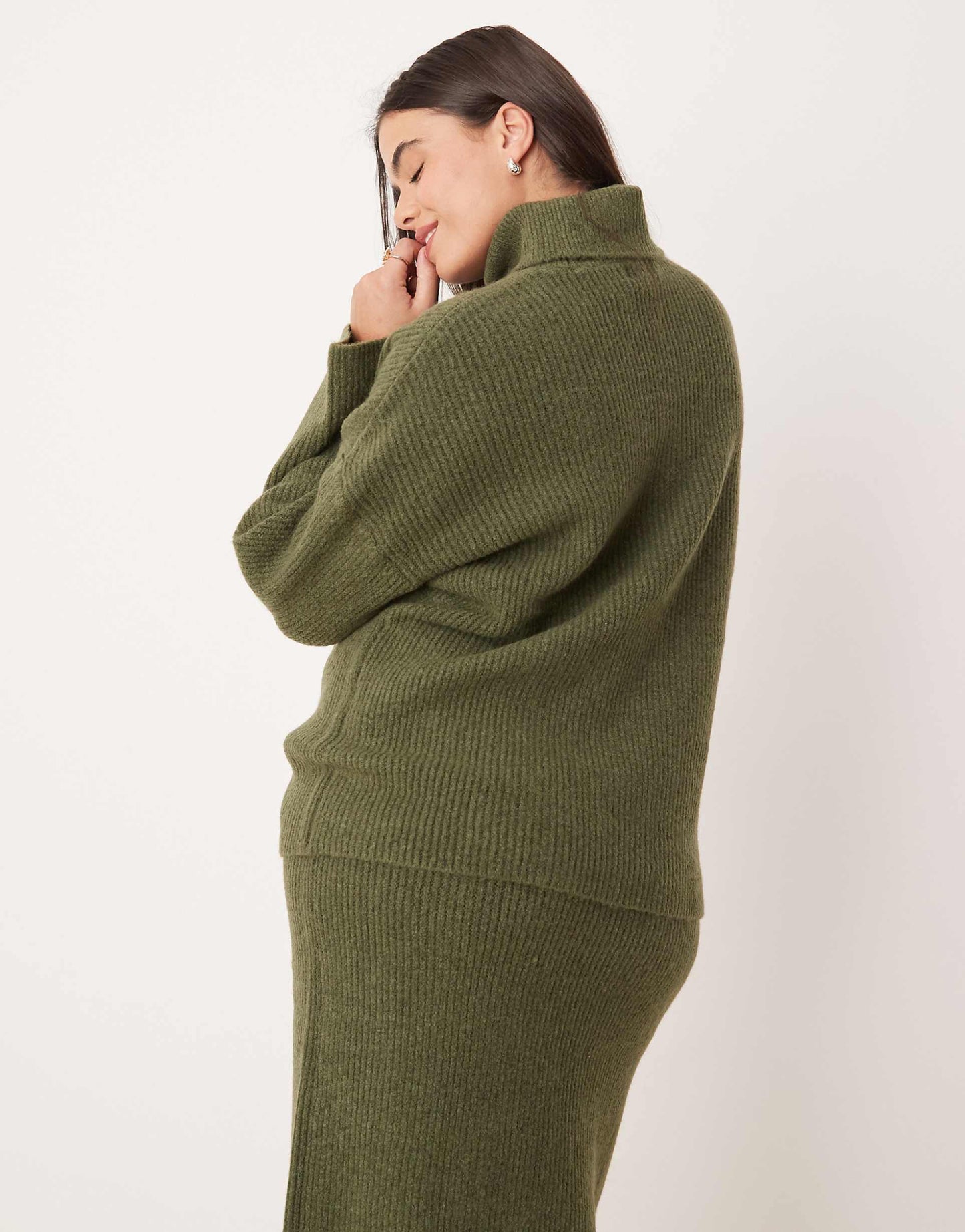 Curve Roll Neck Knitted Jumper Co-Ord