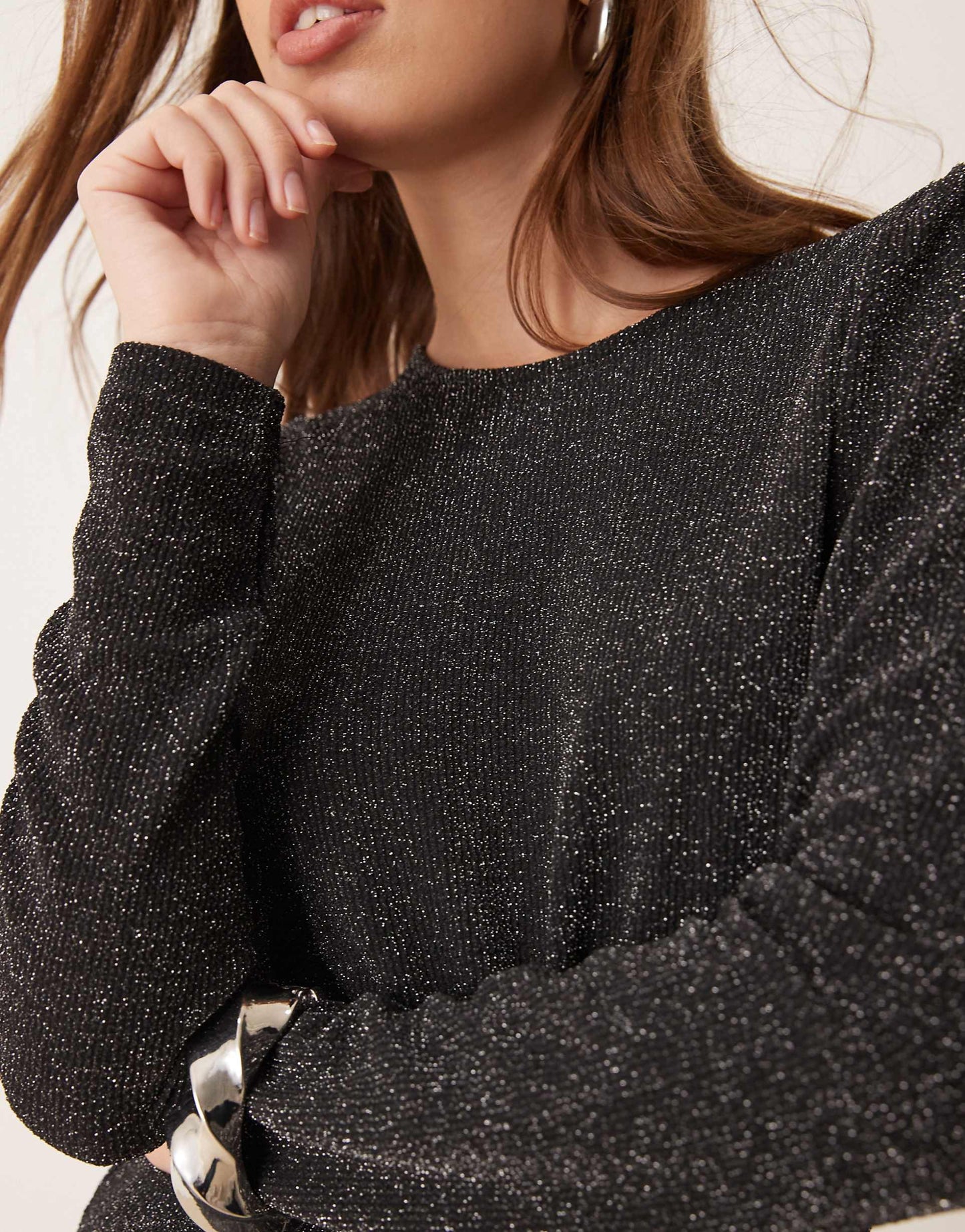 Long Sleeve Glitter Top Co-Ord
