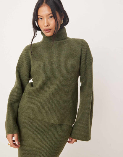 Petite Roll Neck Knitted Jumper Co-Ord