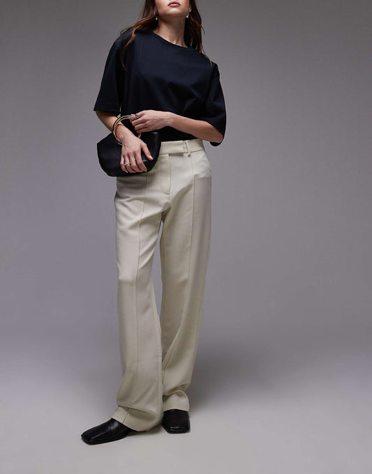 Pintuck Slim Leg Trouser