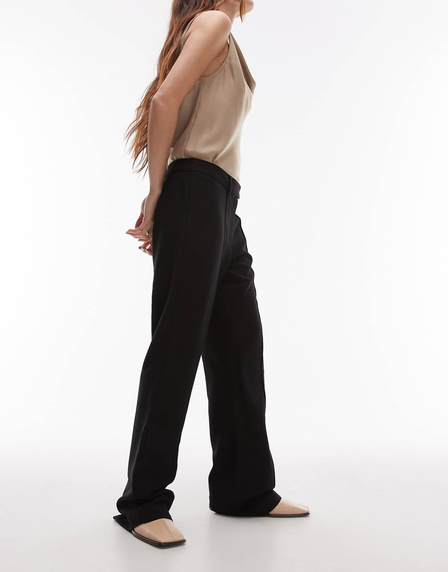 Pintuck Slim Leg Trouser