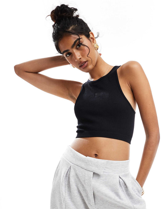 Ribbed Base Racer Crop Top