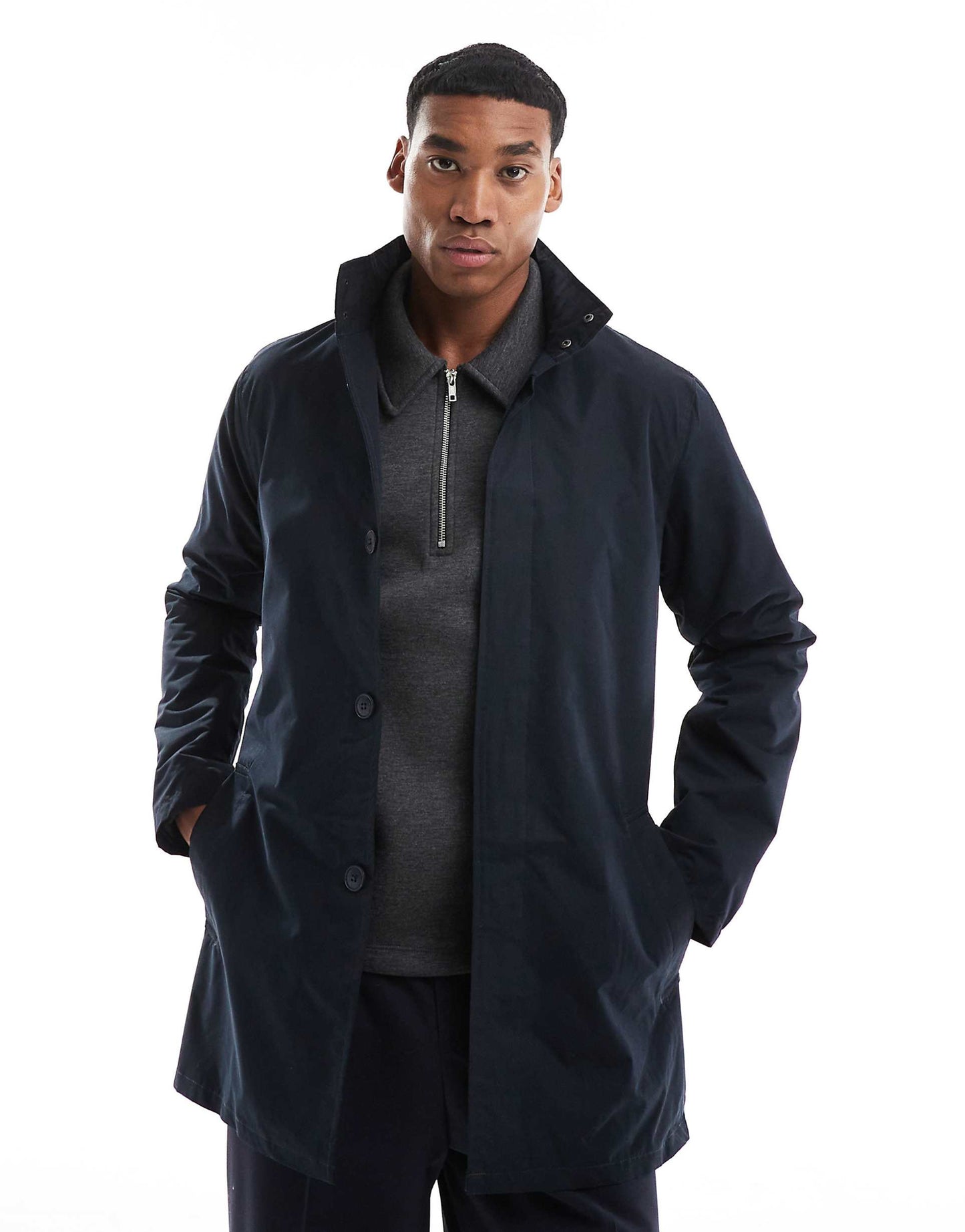 Lined Funnel Neck Mac Jacket