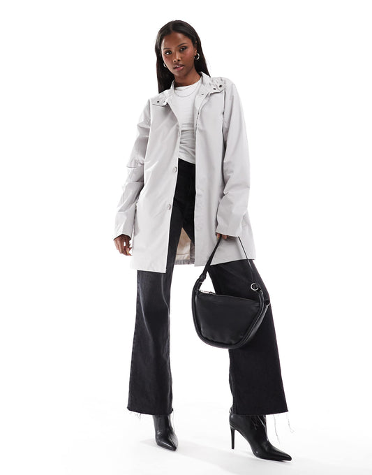 Lined Funnel Neck Mac Jacket