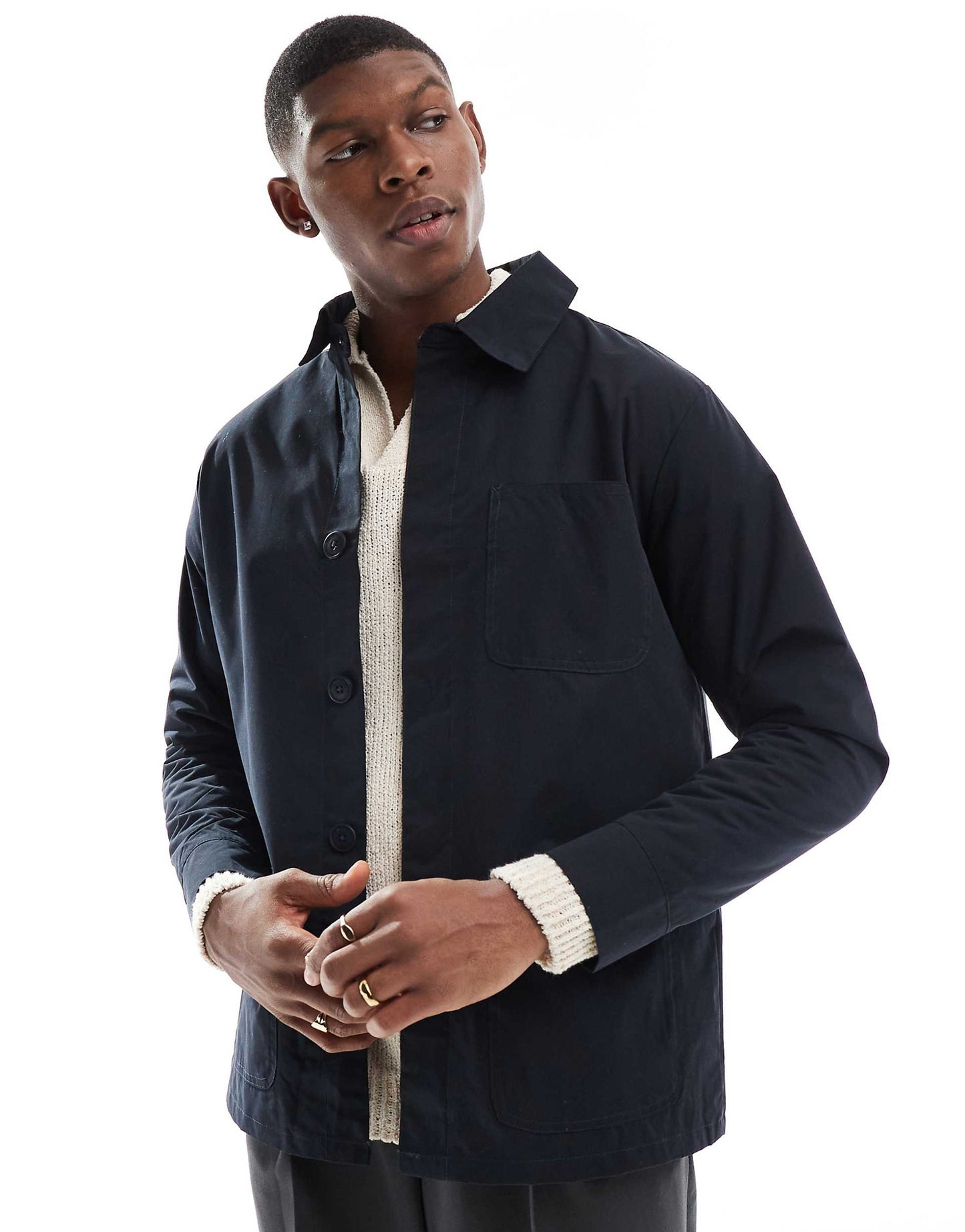 Lined Mac Jacket With Collar