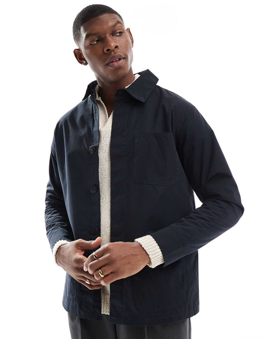 Lined Mac Jacket With Collar