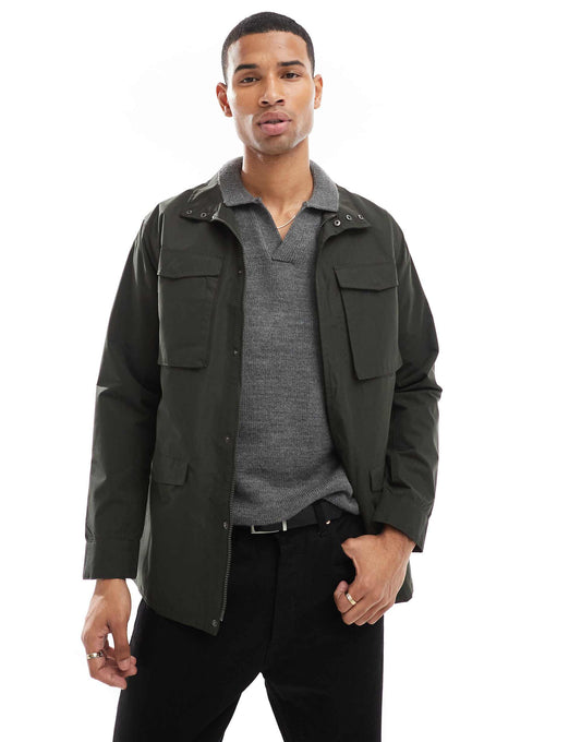 Lined Utility Jacket With Hood