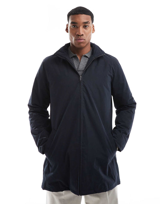 Lined Mac Jacket With Hood