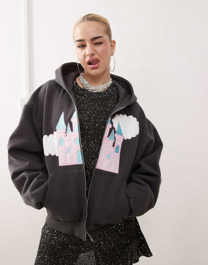 Fairytale Castle Zip Through Hoodie