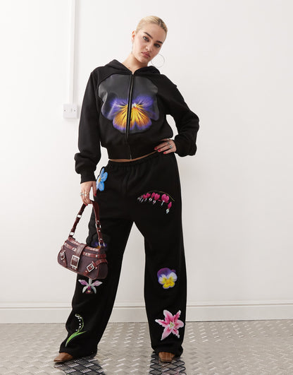 Flower Bloom Print Hoodie Co-Ord