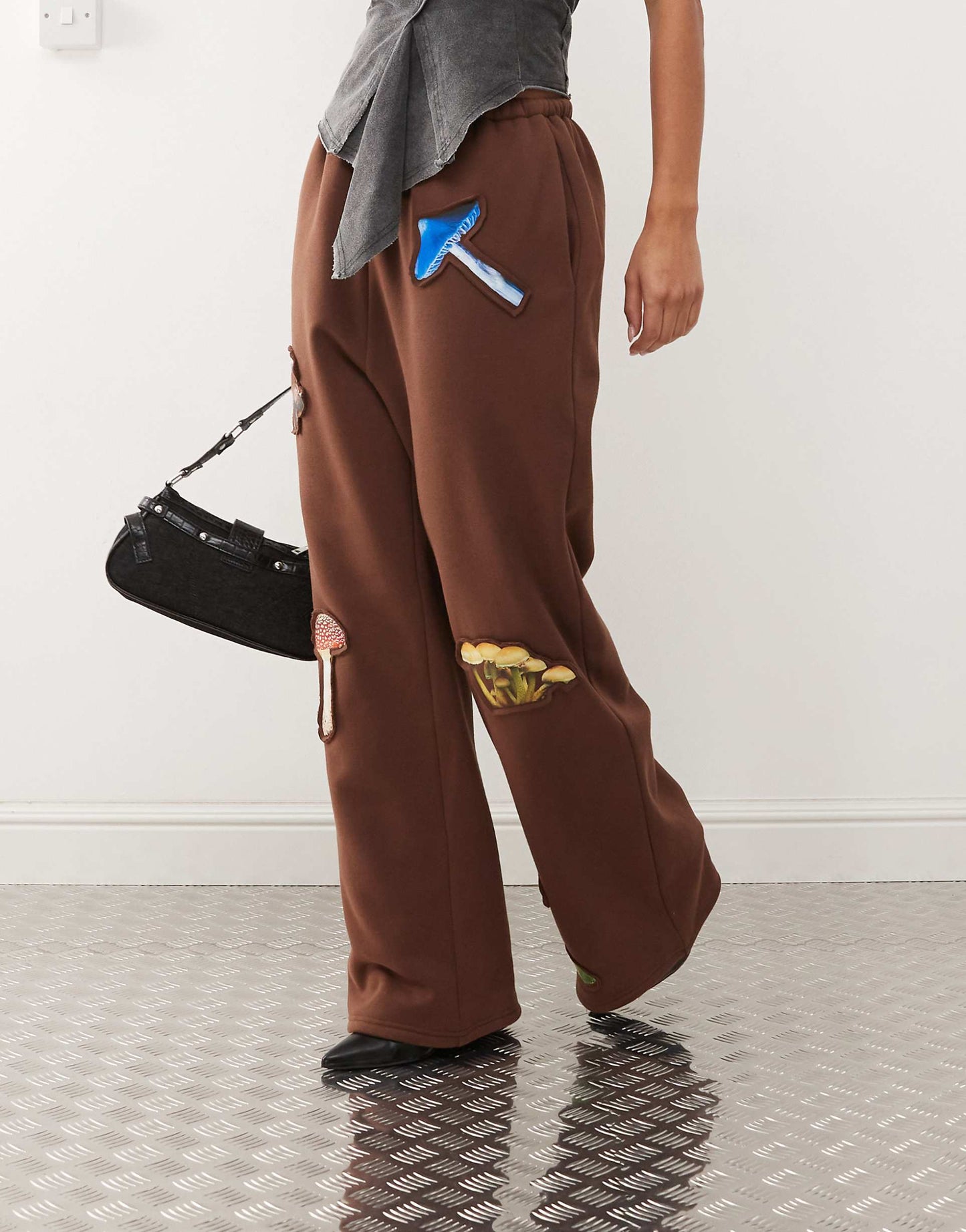 Mushroom Print Wide Leg Trousers Co-Ord