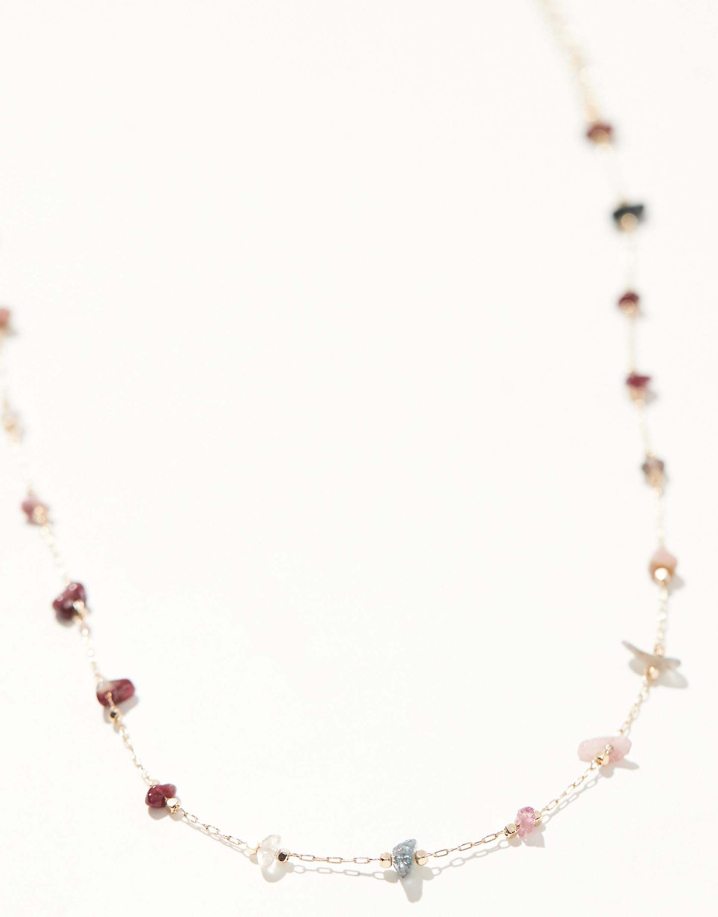 Short Necklace With Semi Precious Style Chippings