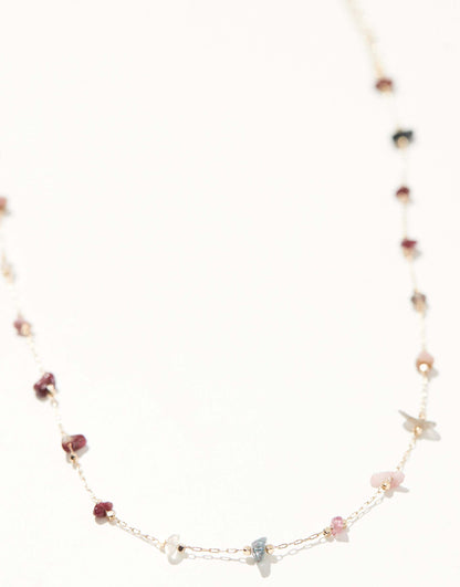 Short Necklace With Semi Precious Style Chippings