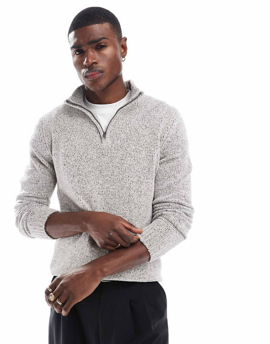 Heavy Knit Half Zip Jumper