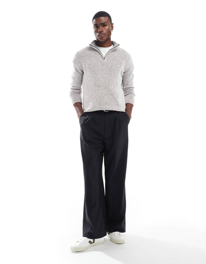 Heavy Knit Half Zip Jumper