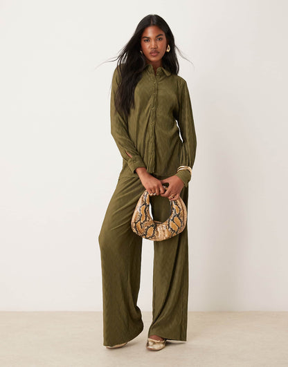 Plisse Shirt Co-Ord