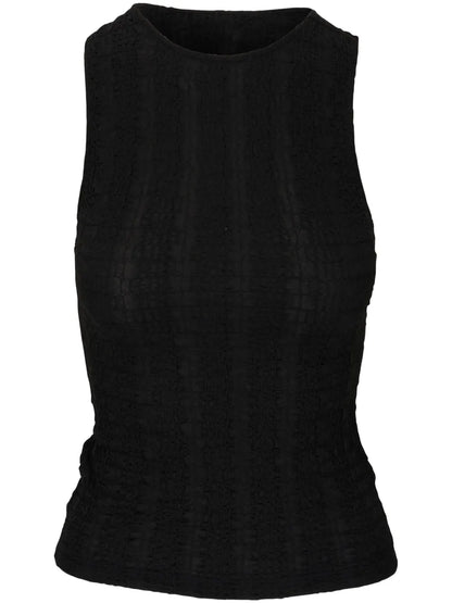 Sleeveless Crinkled-Finish Tank Top