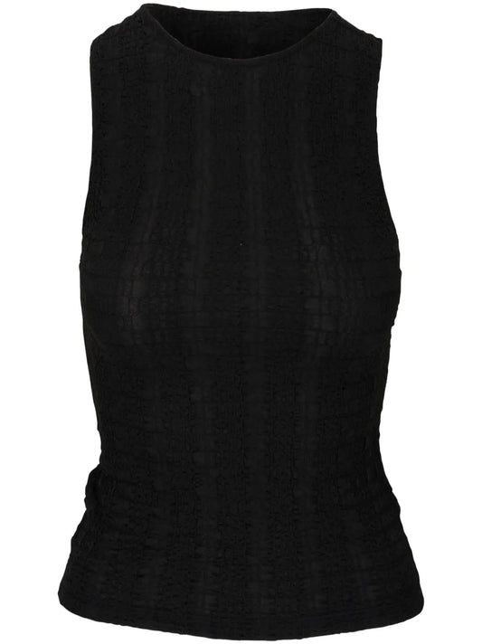 Sleeveless Crinkled-Finish Tank Top