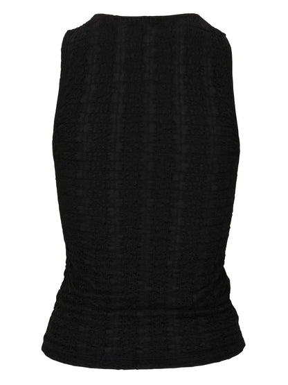 Sleeveless Crinkled-Finish Tank Top