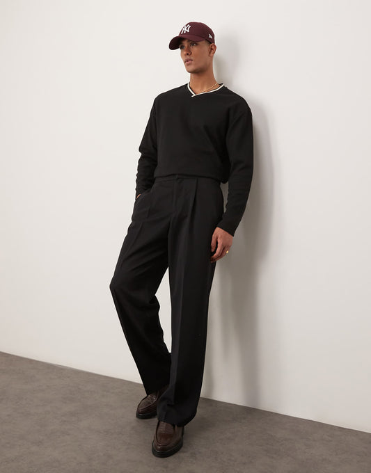 Smart Wide Leg Trousers With Elasticated Waistband