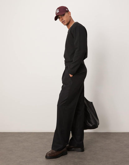 Smart Wide Leg Trousers With Elasticated Waistband