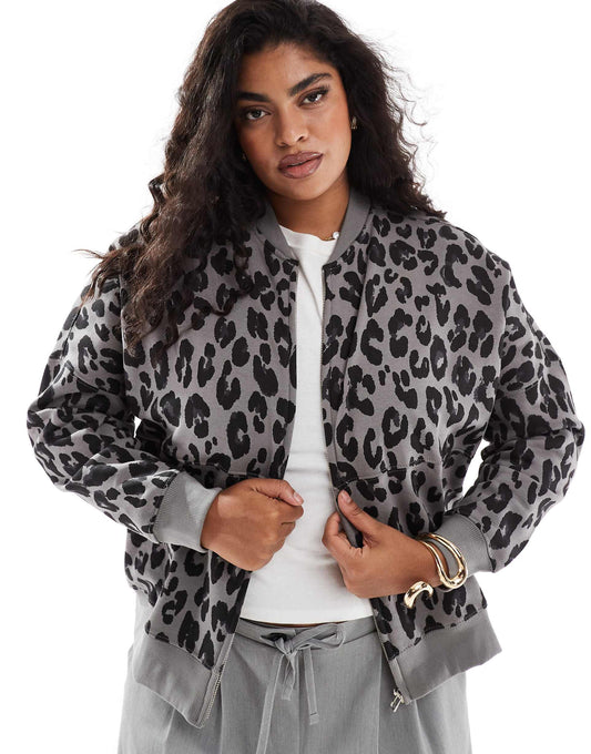 Oversized Jersey Bomber Jacket