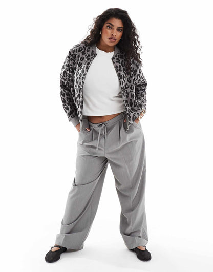 Oversized Jersey Bomber Jacket