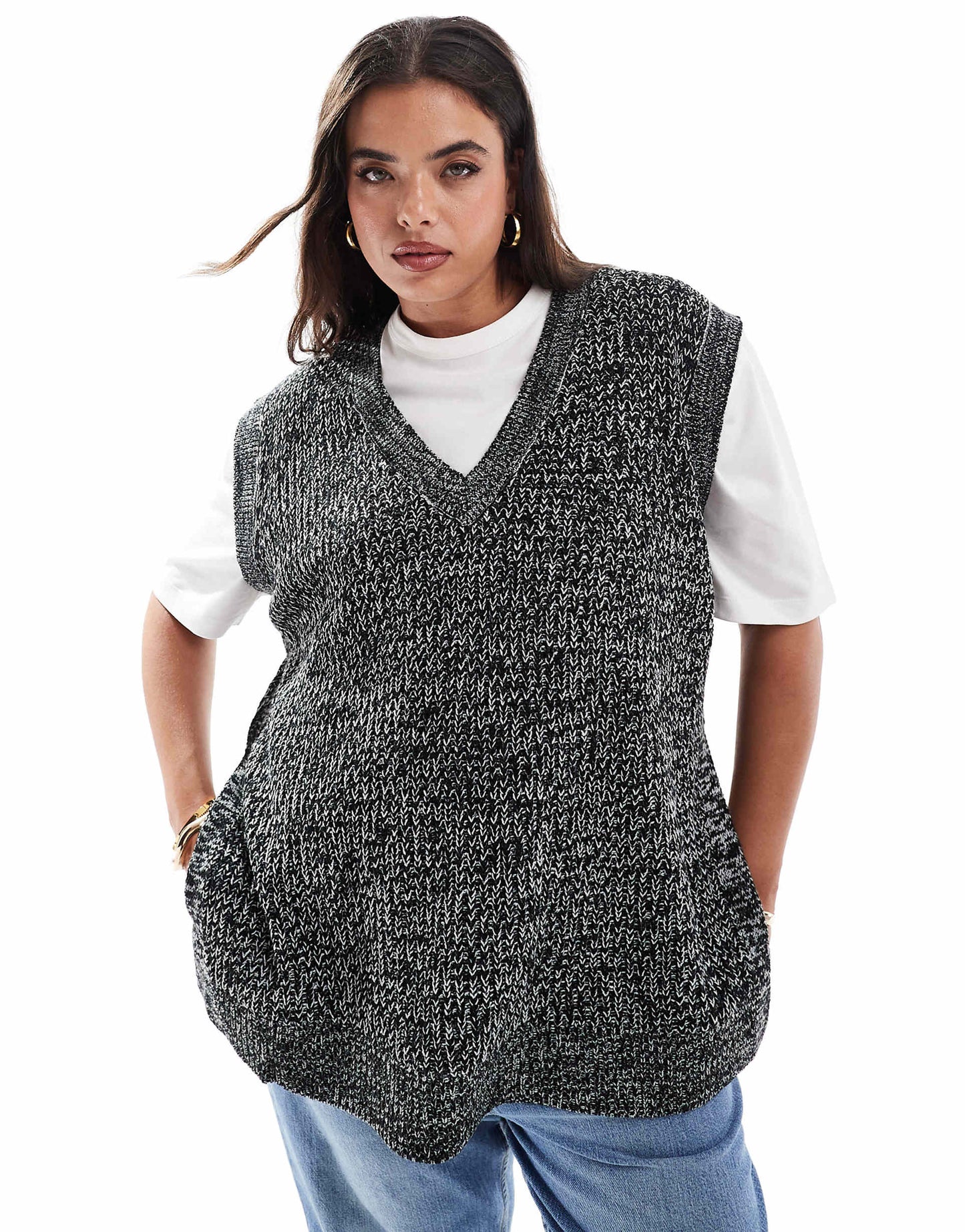 V-Neck Knitted Vest