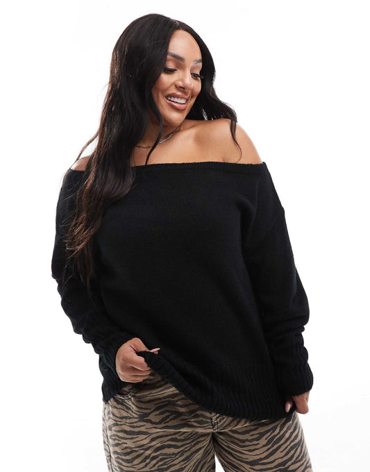 Off Shoulder Bardot Jumper
