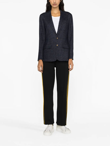 Wool Cotton-Blend Herringbone Blazer