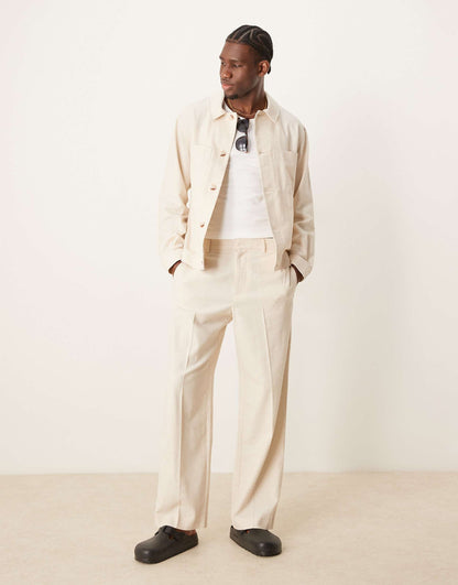 Smart Co-Ord Shacket With Linen