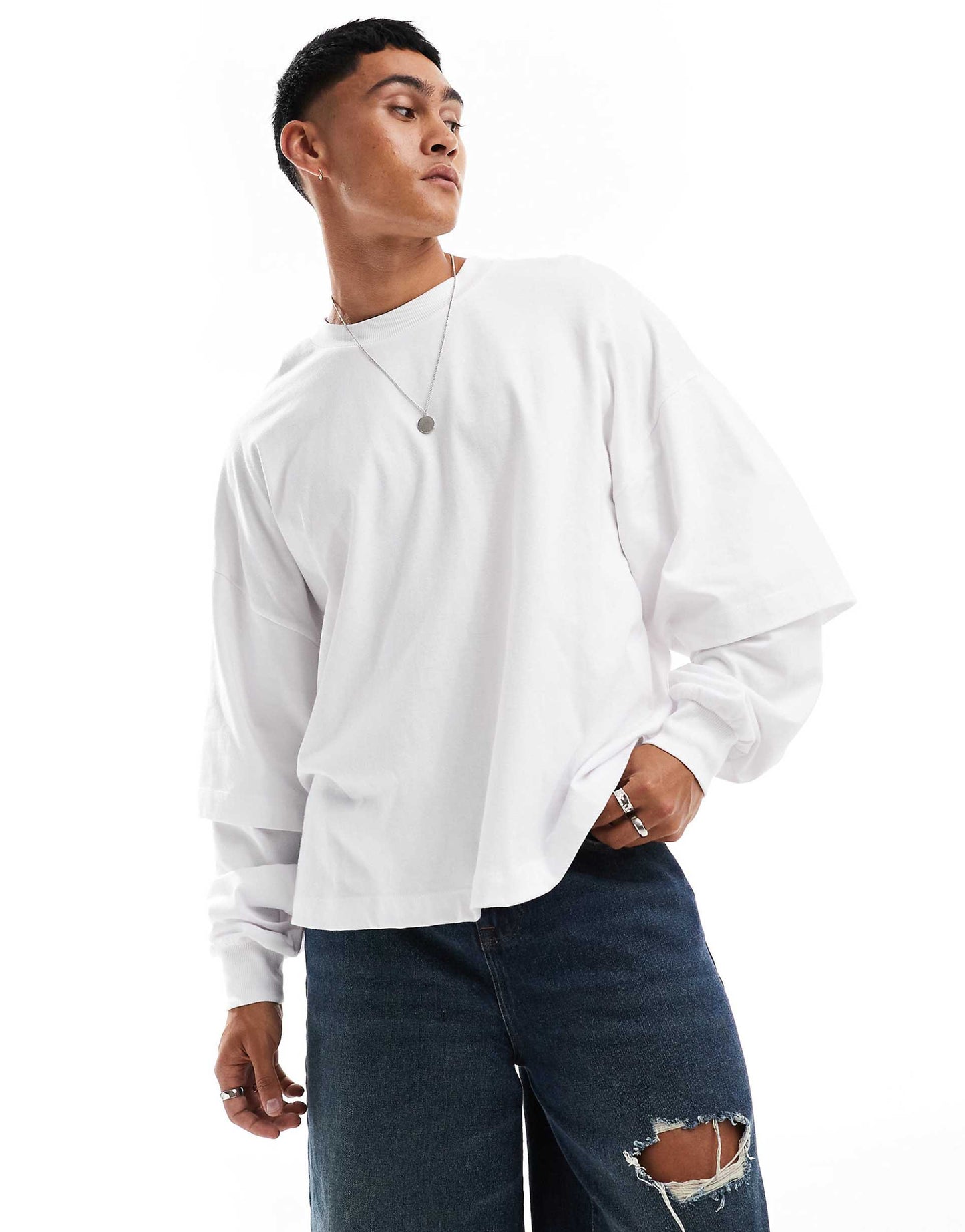 Extreme Oversized T-Shirt With Layered Sleeve