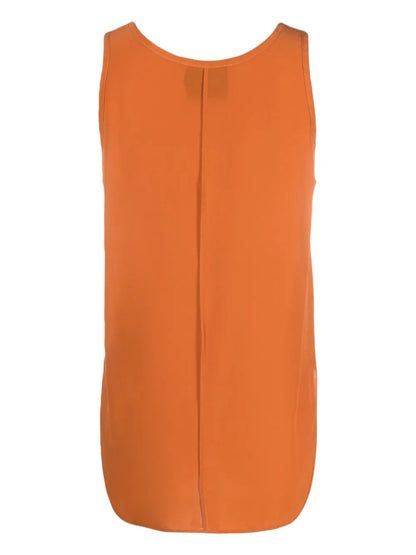 Round-Neck Silk Tank Top