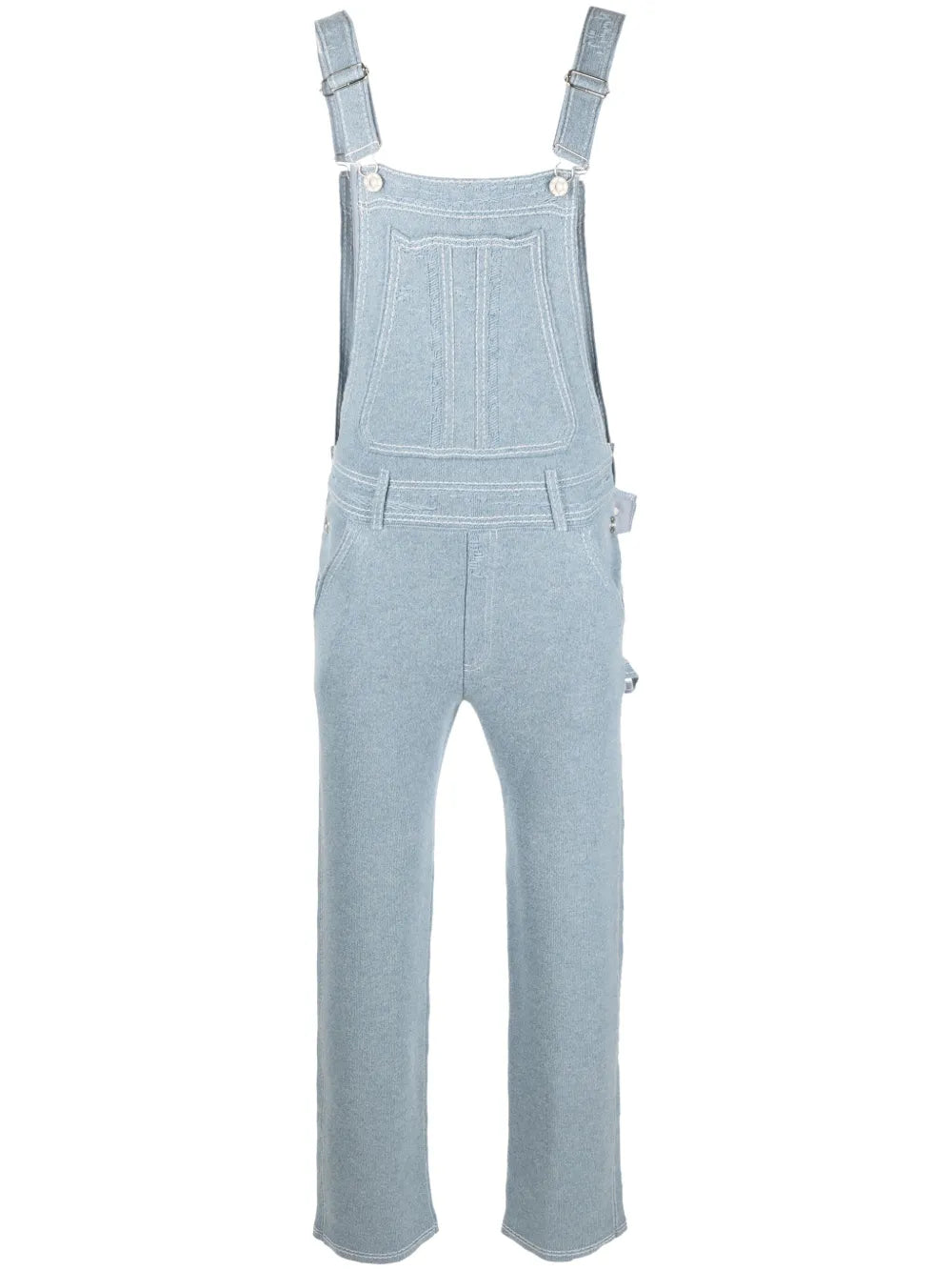 Cotton-Cashmere Denim-Effect Dungarees
