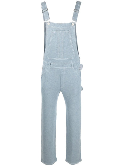 Cotton-Cashmere Denim-Effect Dungarees