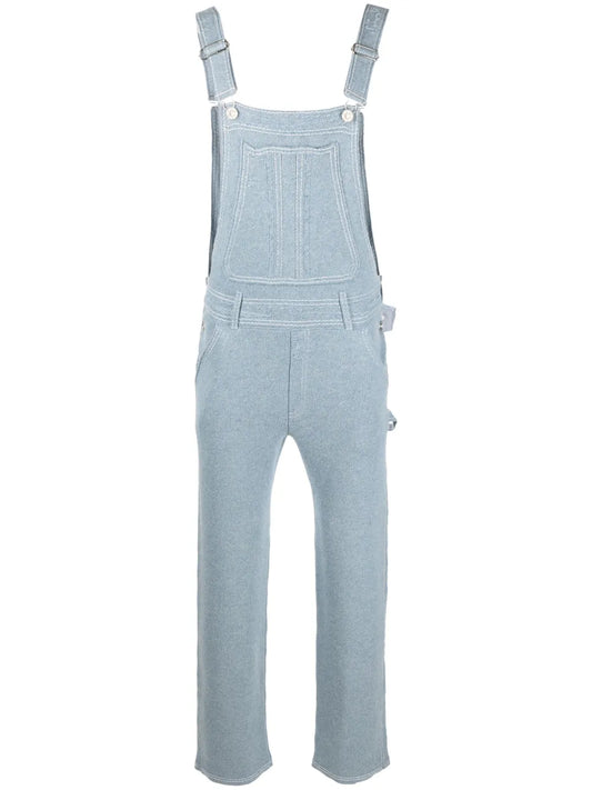 Cotton-Cashmere Denim-Effect Dungarees