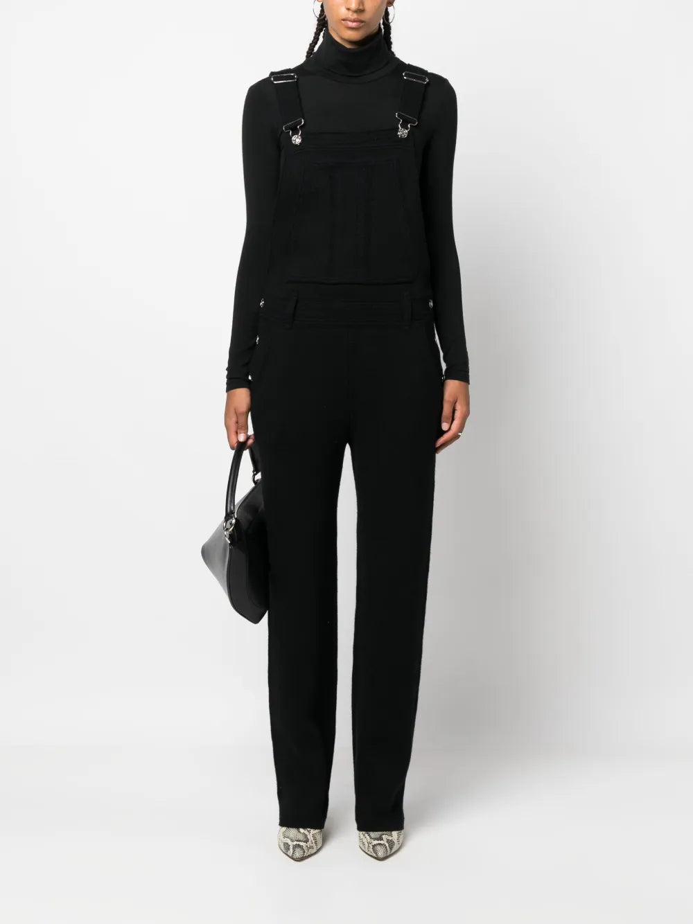 Cotton-Cashmere Denim Dungarees