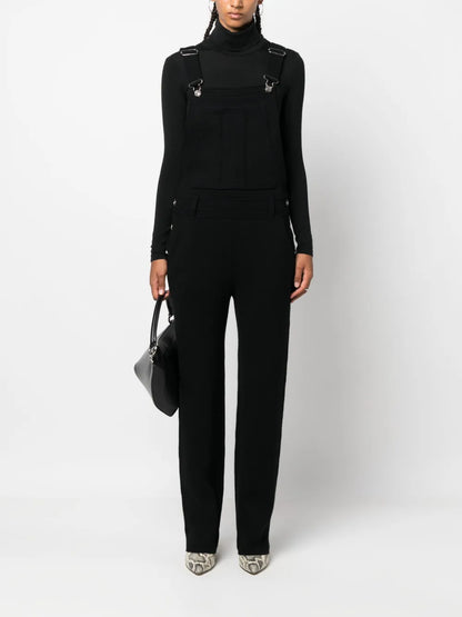 Cotton-Cashmere Denim Dungarees