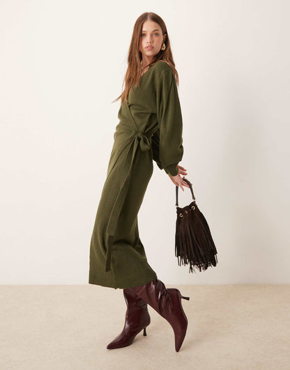 Beau Wrap Knit Midaxi Dress