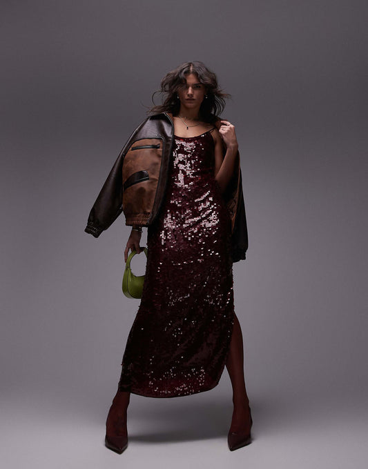 Premium Sequin Slip Maxi Dress