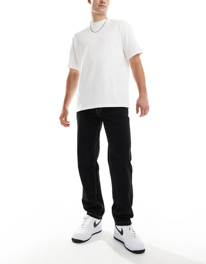 Straight Leg Carpenter Trousers With Contrast Stitch