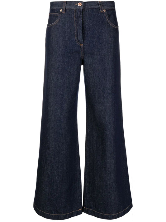 Wide-Leg Flared Jeans