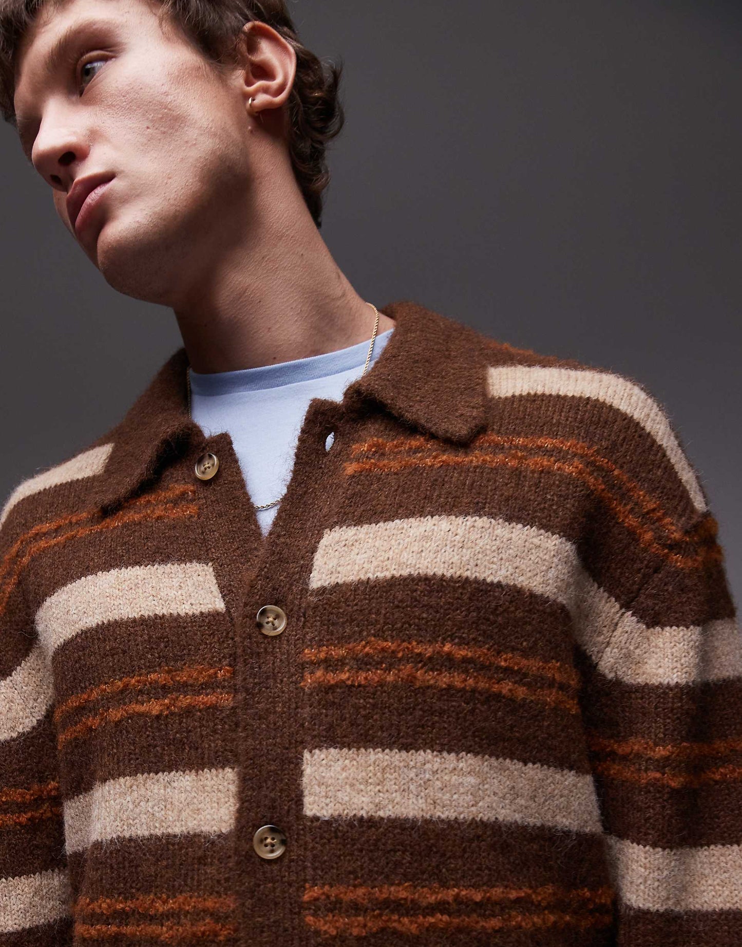 Relaxed Polo Cardigan