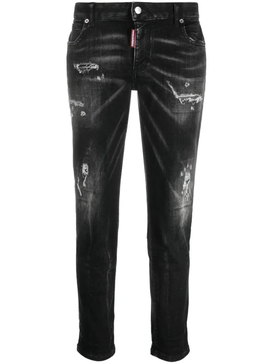 Cool Girl Distressed Slim-Leg Jeans