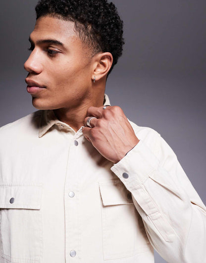 Boxy Textured Overshirt