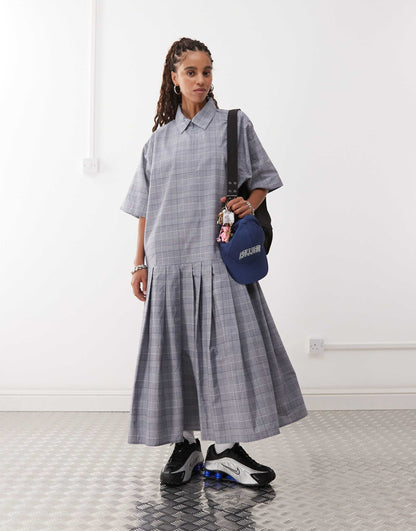 Oversized Smock Midi Shirt Dress