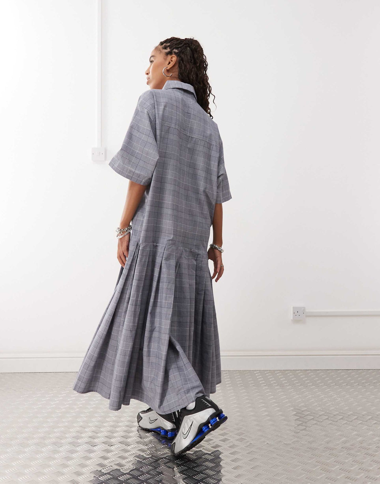 Oversized Smock Midi Shirt Dress